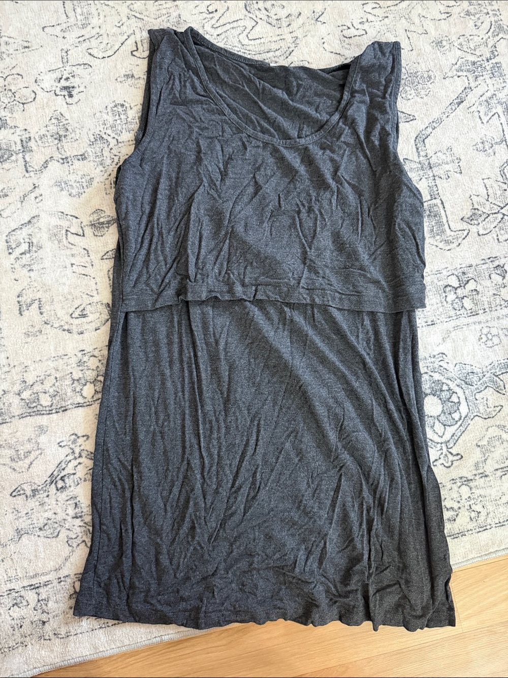 Women's Charcoal Nursing Tank Top